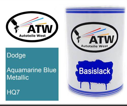 Dodge, Aquamarine Blue Metallic, HQ7: 500ml Lackdose, von ATW Autoteile West.